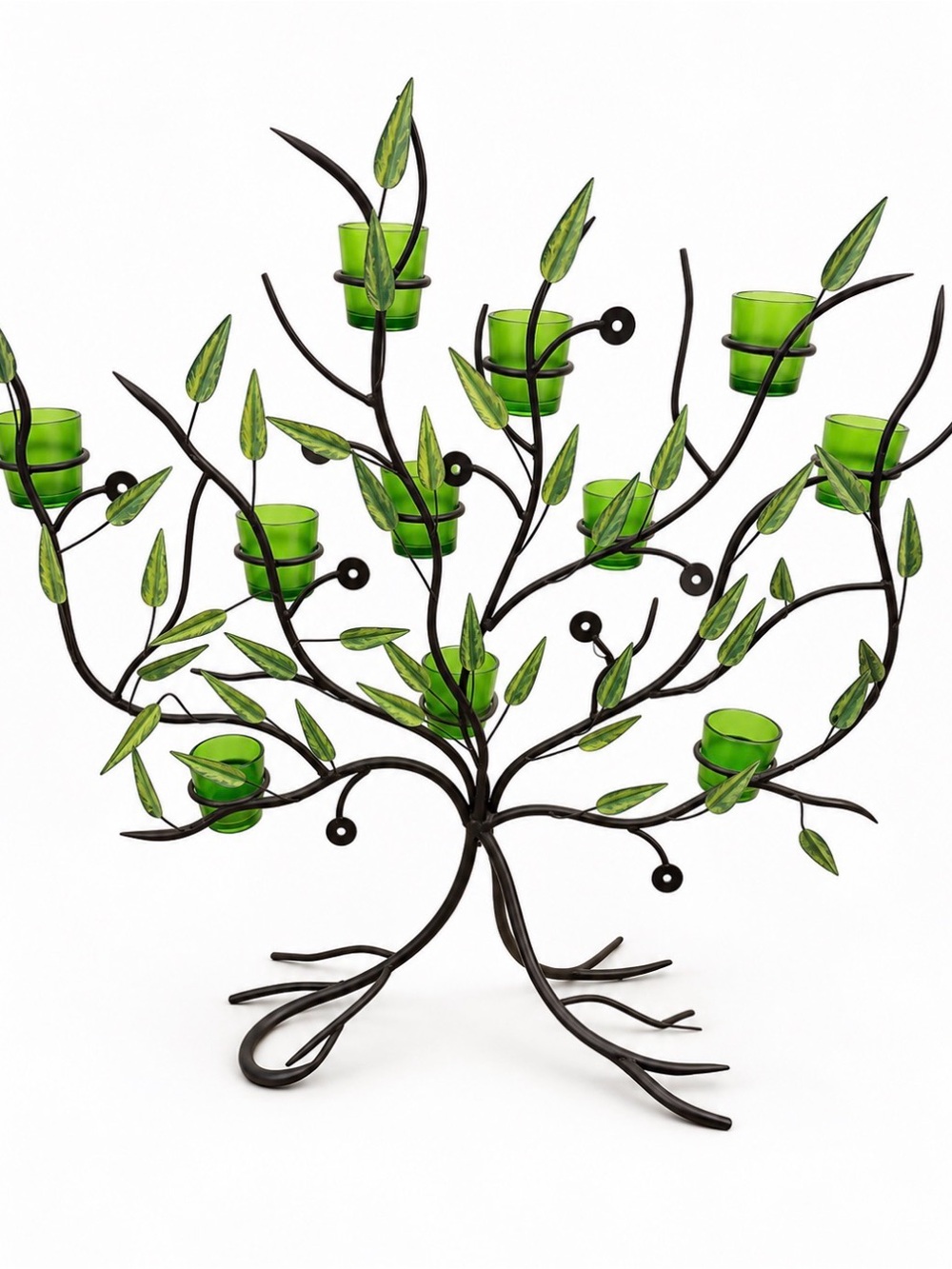 Green Leaf Tree Votive Candle Holder